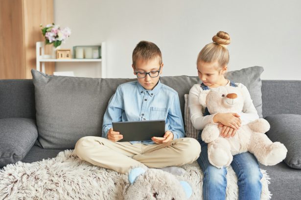 Back to school. Children and gadgets. Children's room.